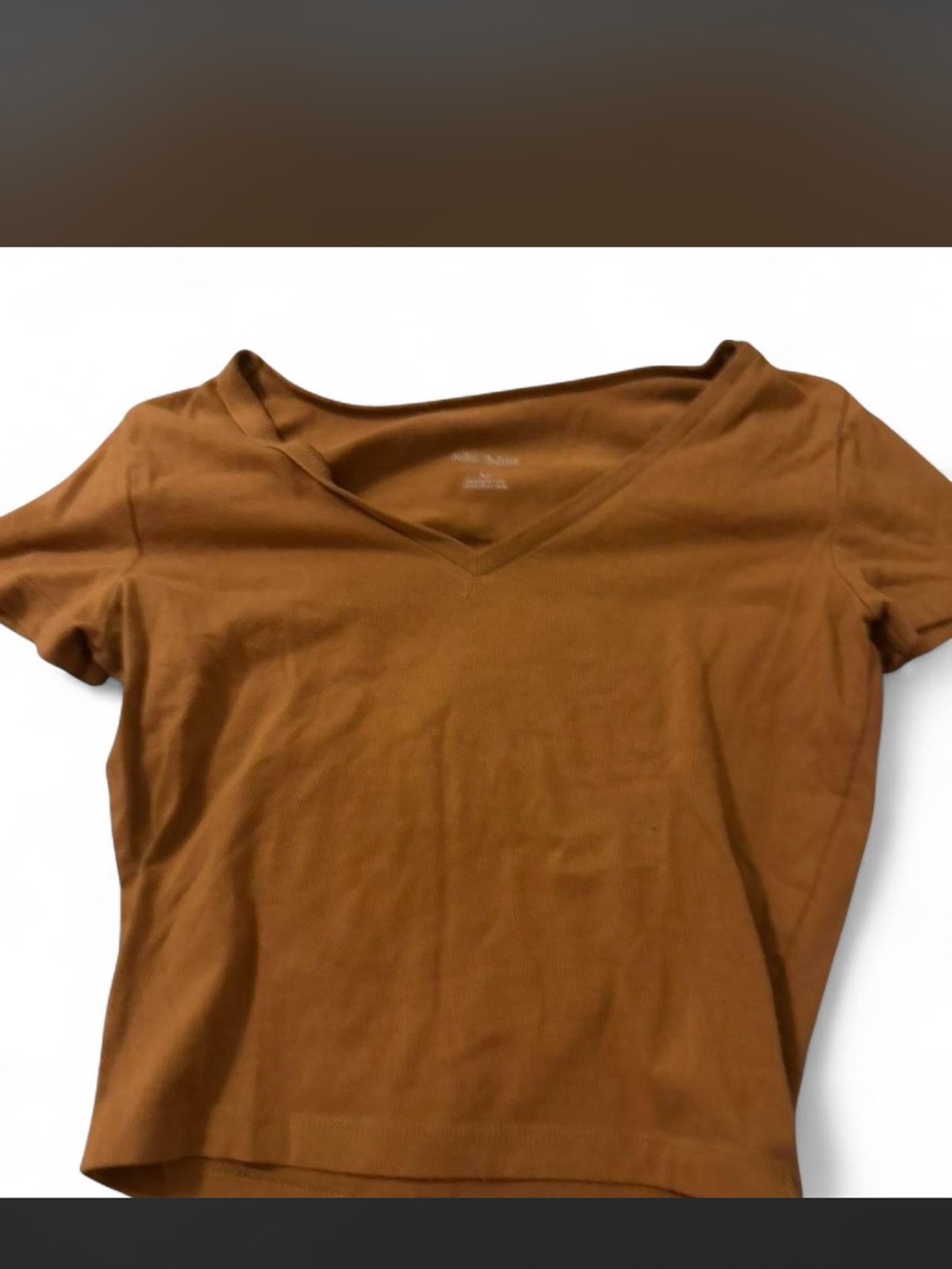 wild fable Women's V-Neck Short Sleeve Tee - Brown